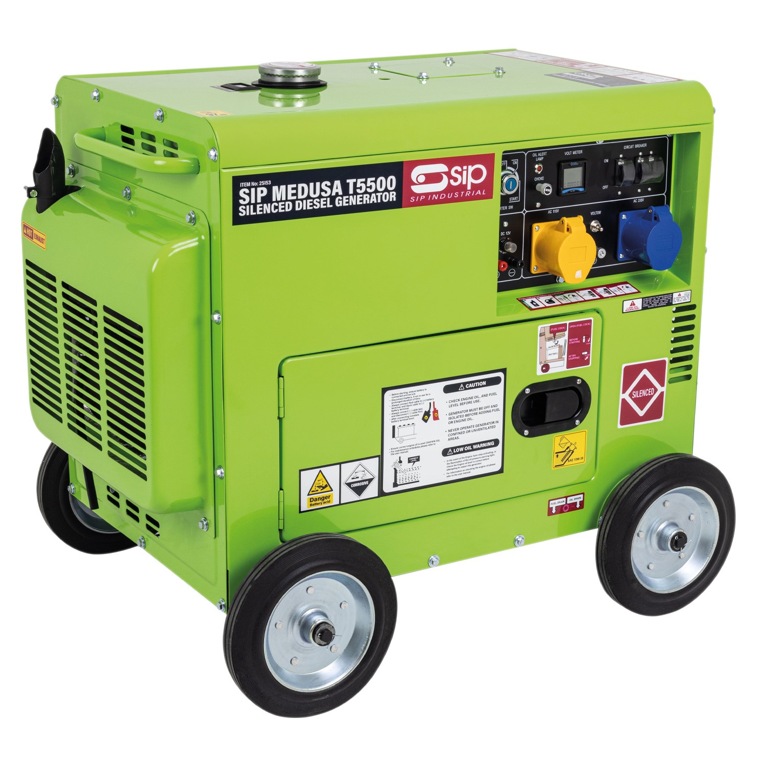 25153 SIP 5 kW Generator, 110V ac, 230 V ac Output, 155 kg