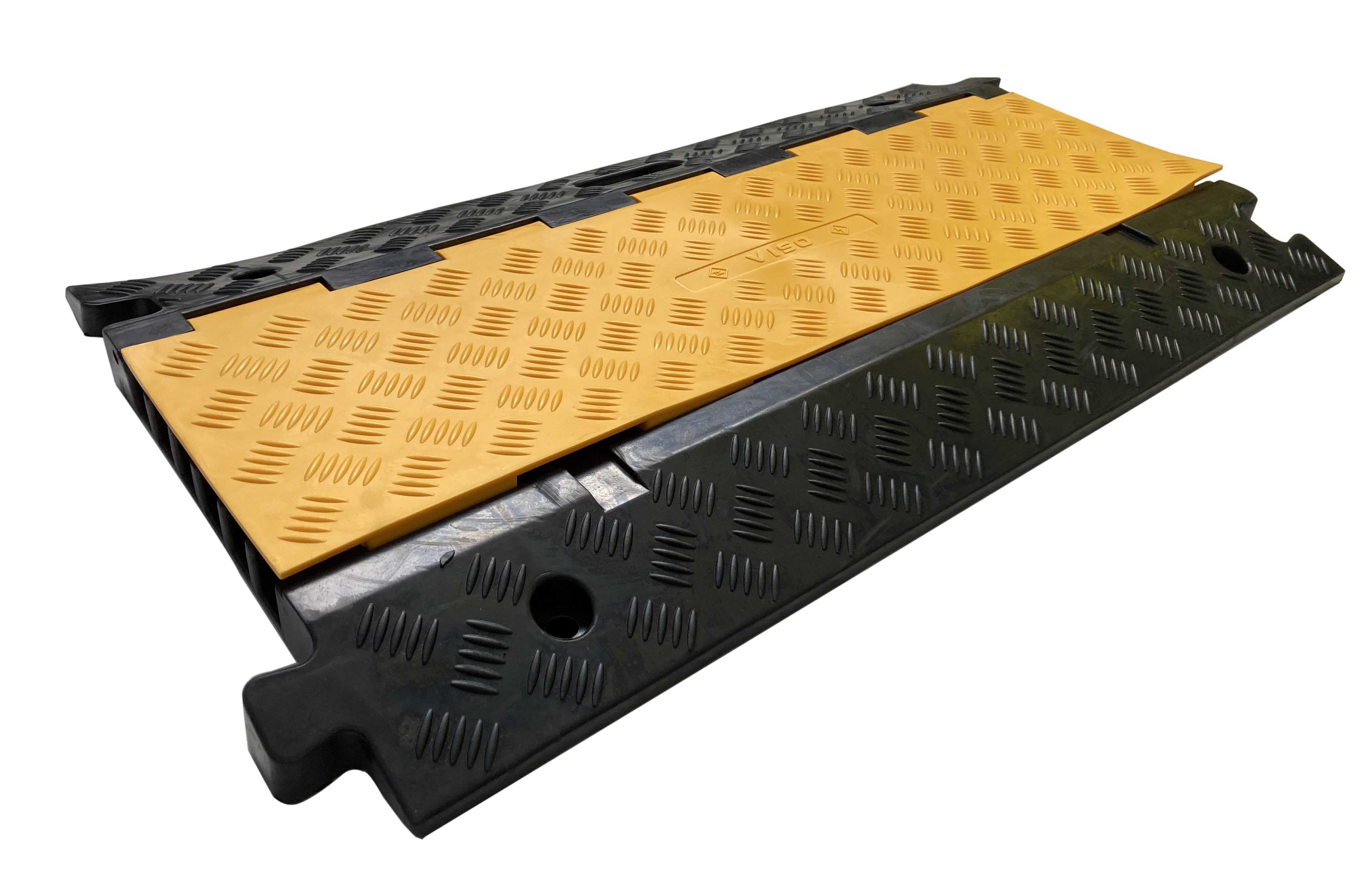 RS PRO 910 mm Black, Yellow Cable Cover in Rubber, 25 mm ID