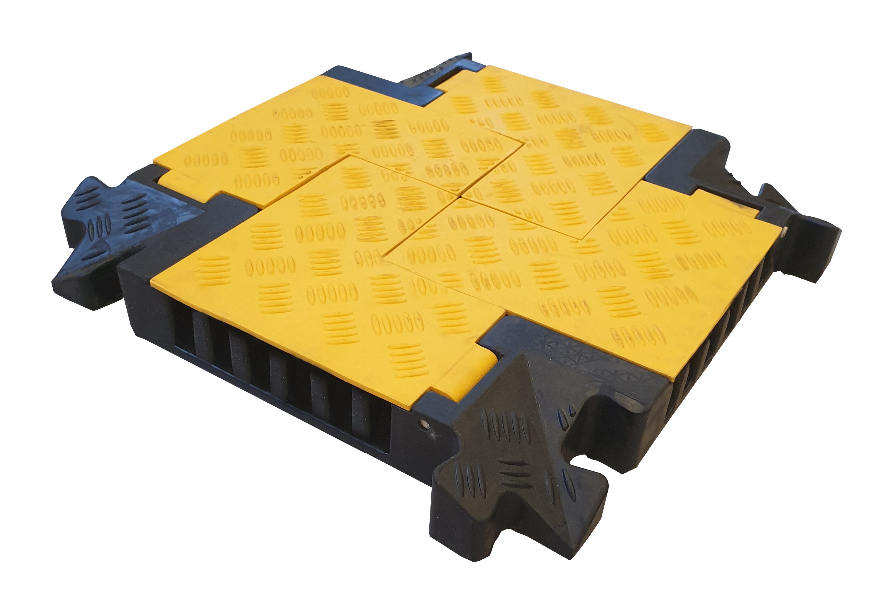 RS PRO 500 mm Yellow, Black Cable Cover in Rubber, 25 mm ID