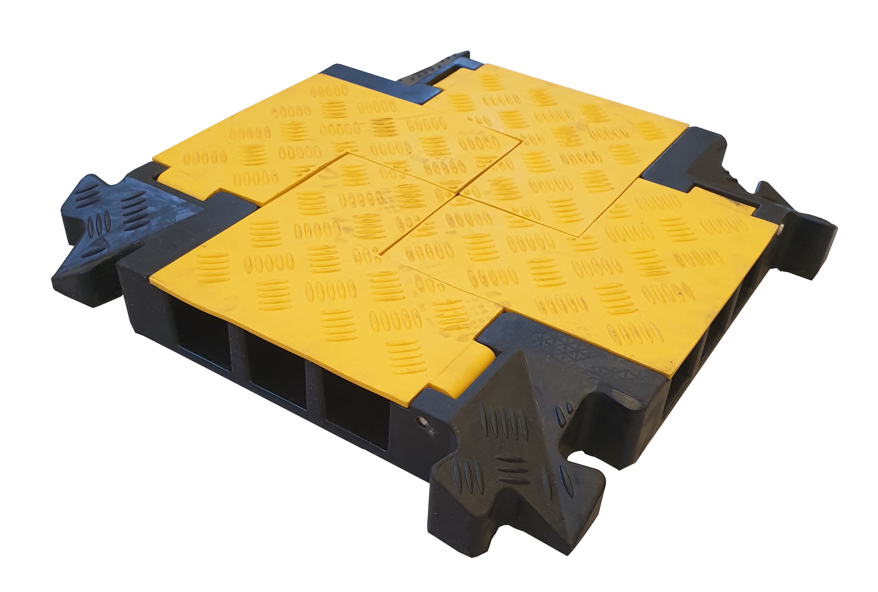 RS PRO 500 mm Black, Yellow Cable Cover in Rubber