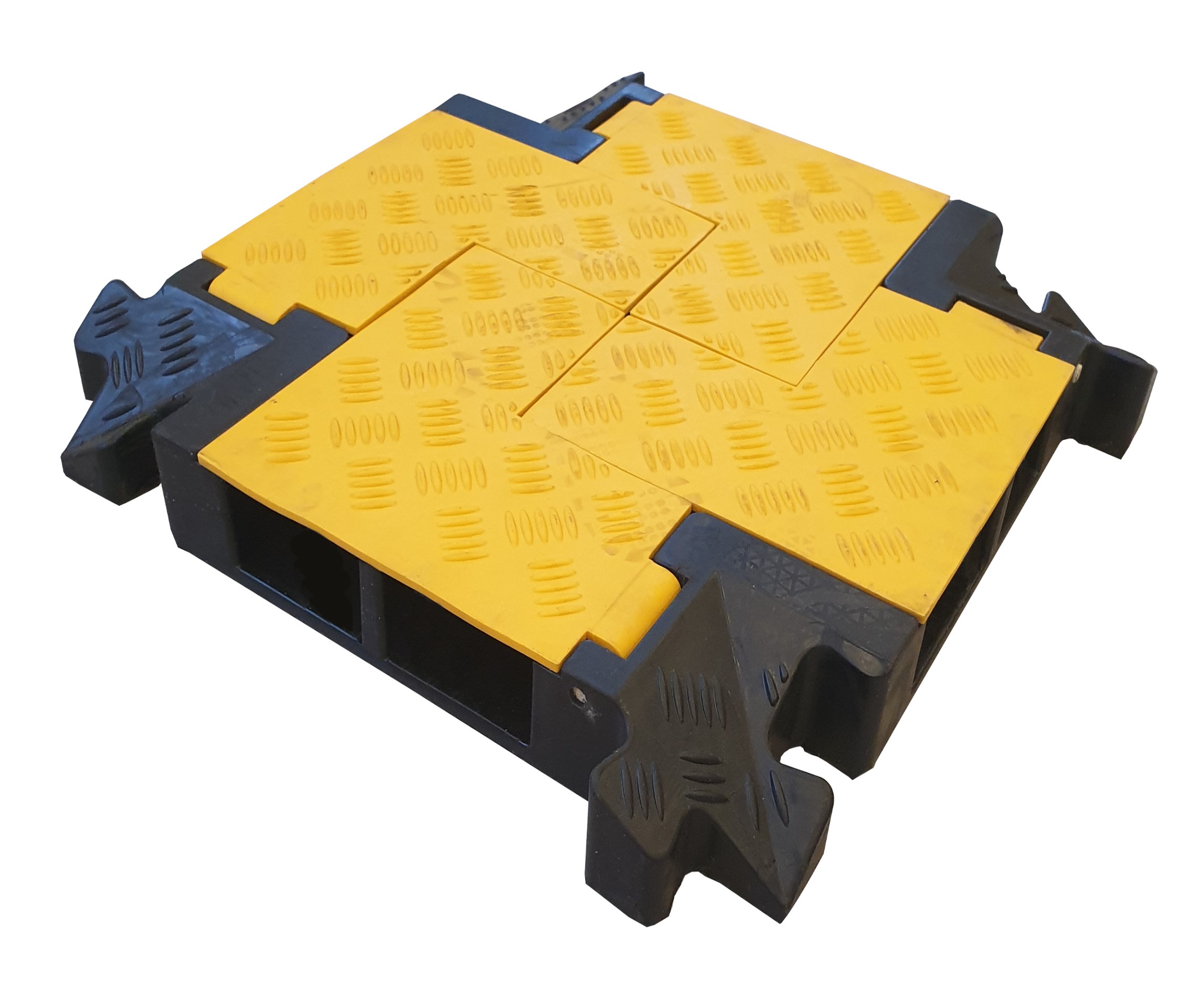 RS PRO 250 mm Black, Yellow Cable Cover in Rubber