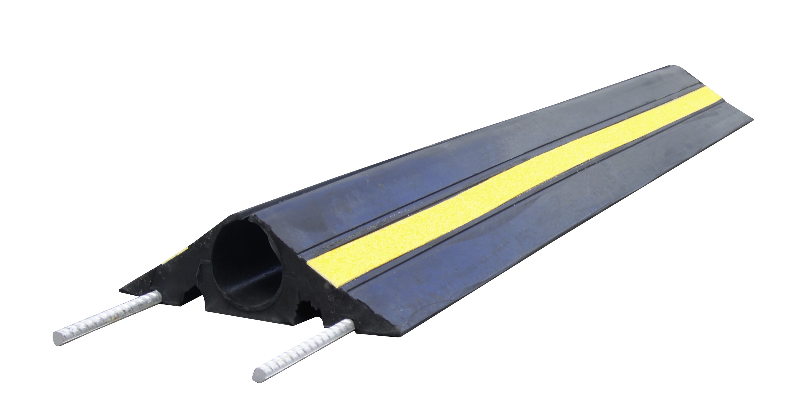 RS PRO 1 m Black, Yellow Cable Cover in Rubber, 60 mm ID