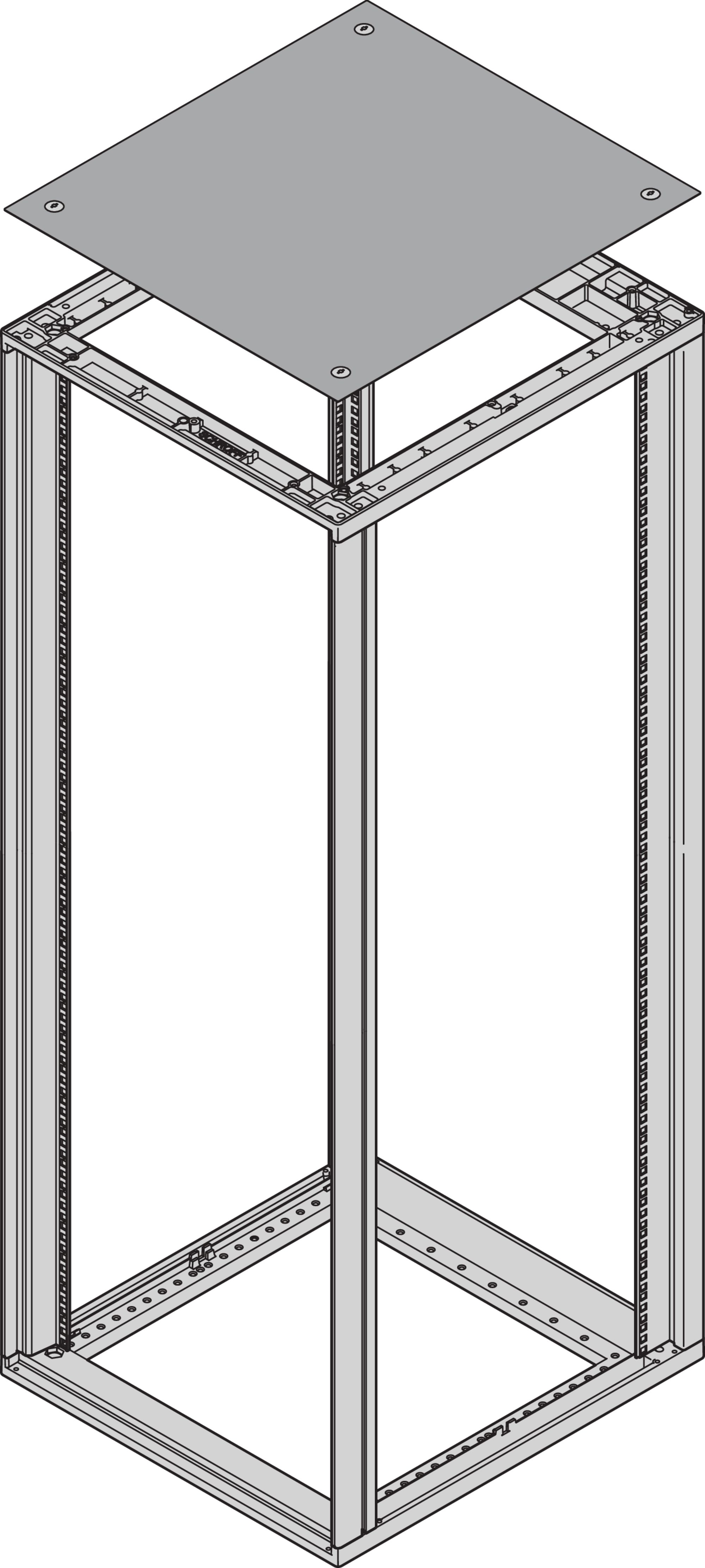 nVent SCHROFF Steel Top Cover Plate, 12 U