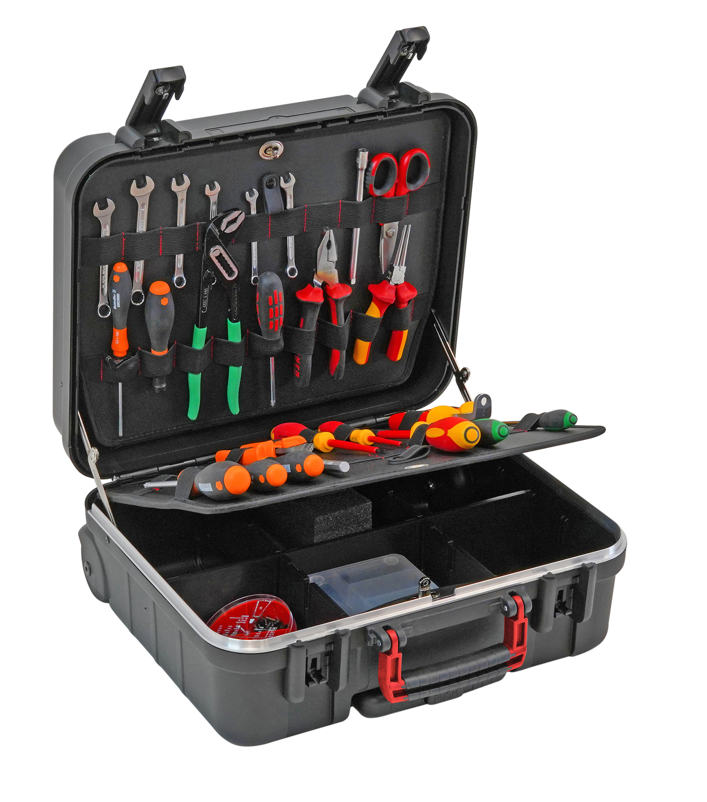 RS PRO 2 Drawer Polypropylene Tool Case Wheeled 190 mm 430 mm 320mm