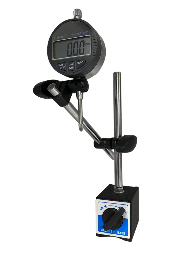 RS PRO Metric 25 mm / 1 in Travel, 1 x Magnetic Base-MB-1, 1 x Plunger Digital Indicator Measuring Set, UKAS