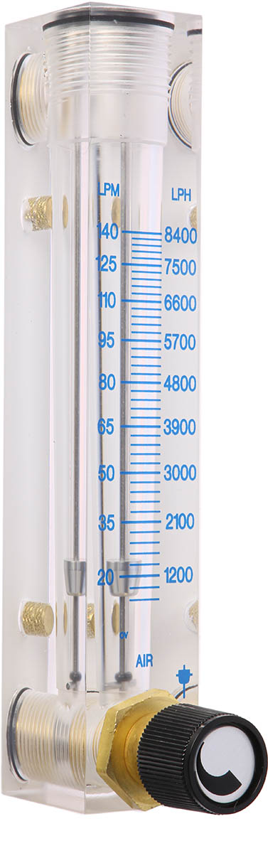 Key Instruments FR4500 Series Variable Area Flow Meter for Gas, 14L/min Min, 140L/min Max