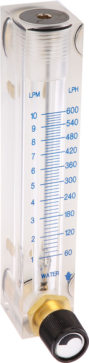 Key Instruments FR4500 Series Variable Area Flow Meter for Liquid, 0.8L/min Min, 9L/min Max