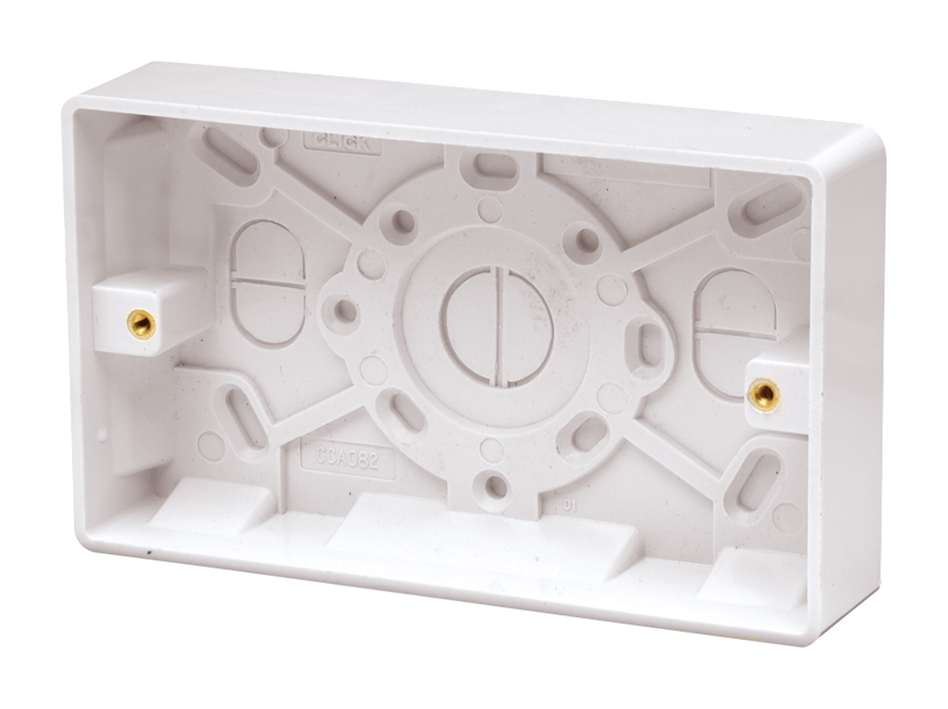 RS PRO White Polar White Urea Back Box, BS, Surface Mount, 1 Gangs 87 mm 87mm 25 mm
