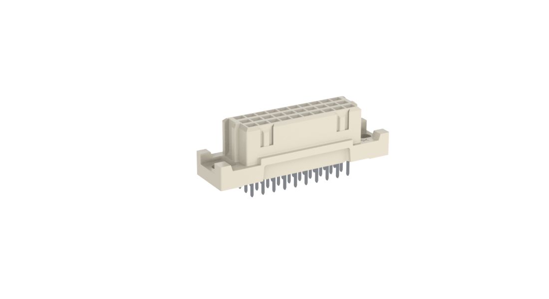 ERNI DIN 41612 30 Way 2.54 mm Pitch, Type Through Hole, Type C/2, Type Solder Class Class C2, 3 Row Female, Straight DIN