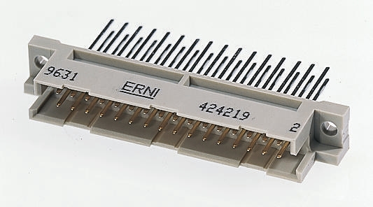 ERNI DIN 41612 20 Way 2.54 mm Pitch, Type Through Hole, Type C/2, Type Solder Class Class C2, 2 Row Female, Straight DIN