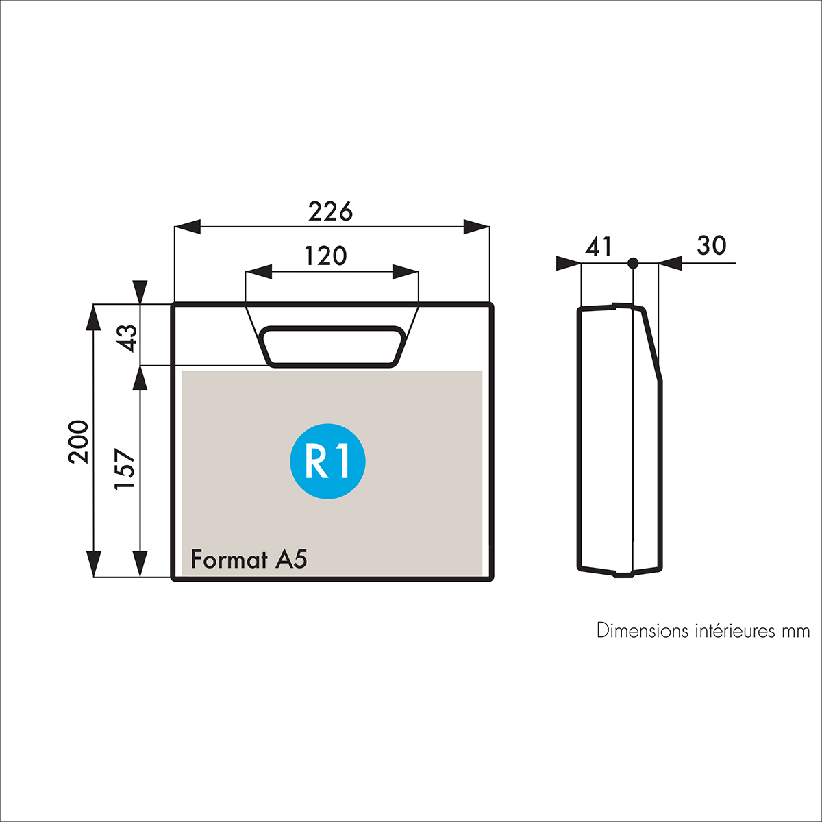 255-4650 Gard Plasticases Rétro Plastic Transit Case, 215 mm 75 mm 235 mm