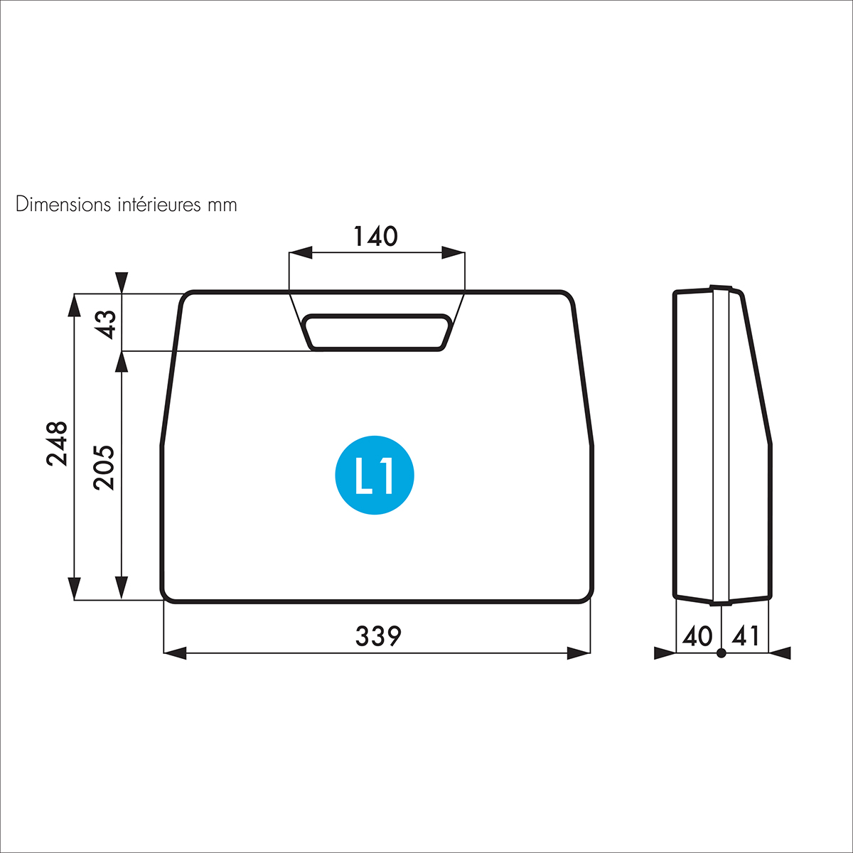 255-4701 Gard Plasticases Rétro Plastic Transit Case, 264 mm 86 mm 349 mm