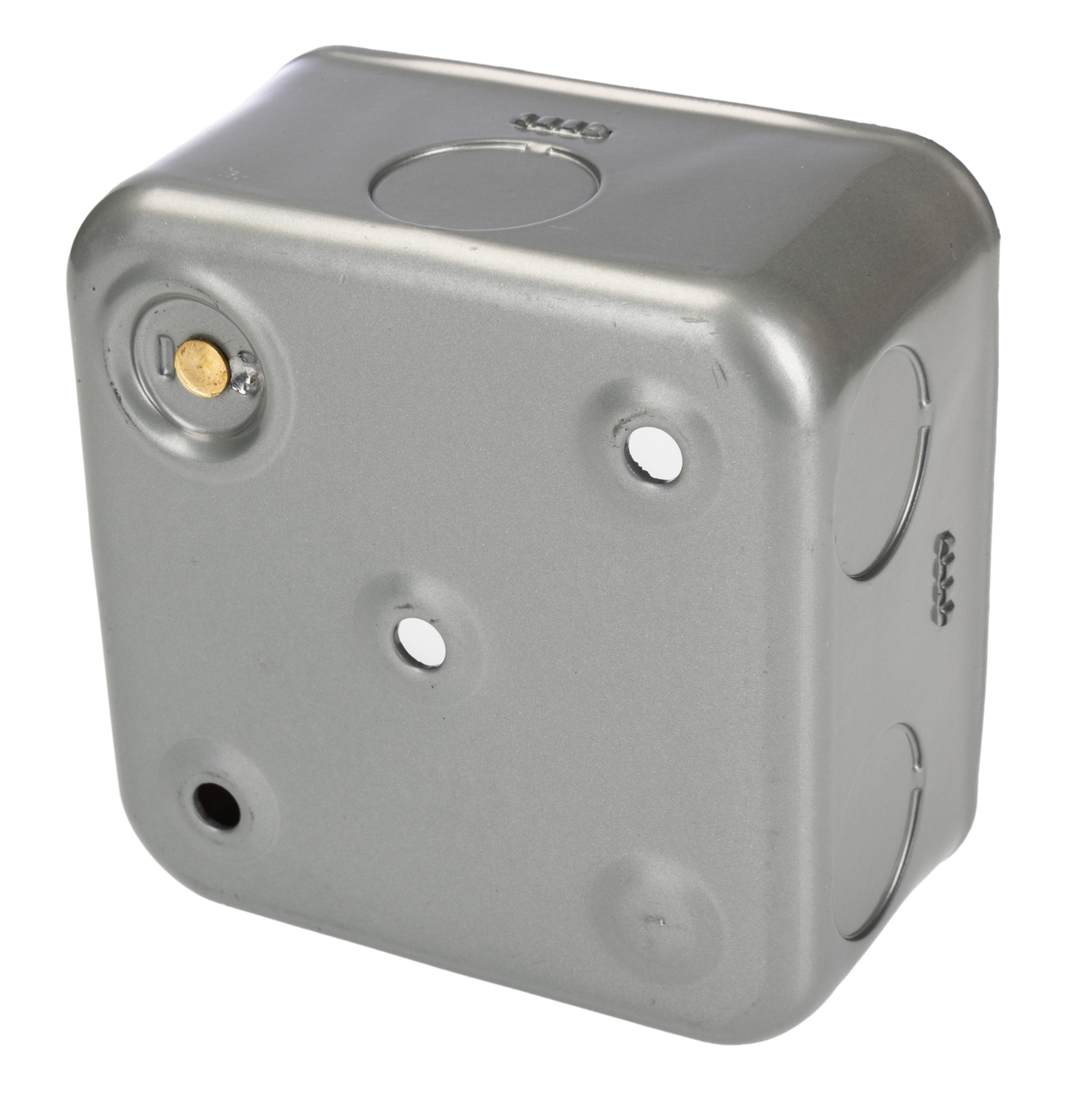 255-4753 RS PRO CL Grey Metal Metal Back Box, BS, Wall Mount, 1 Gangs 76 mm 76mm 40 mm