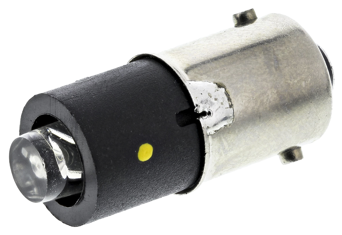 Marl Yellow Indicator Lamp Single Chip, BA9 Base, 4.9 mm Diameter