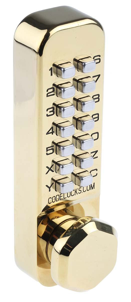 255-pb Codelock Brass Mechanical Polished Code Lock