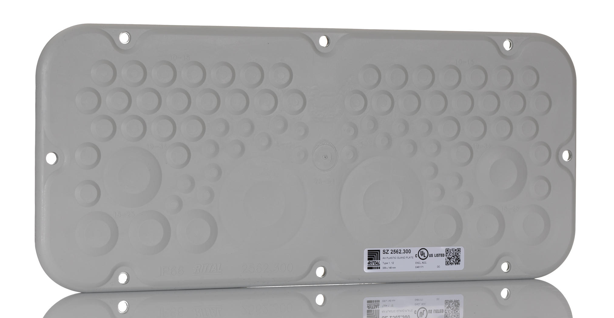 Rittal Plastic Grey Gland Plate, 339mm W, 149 mm L for Use with AX