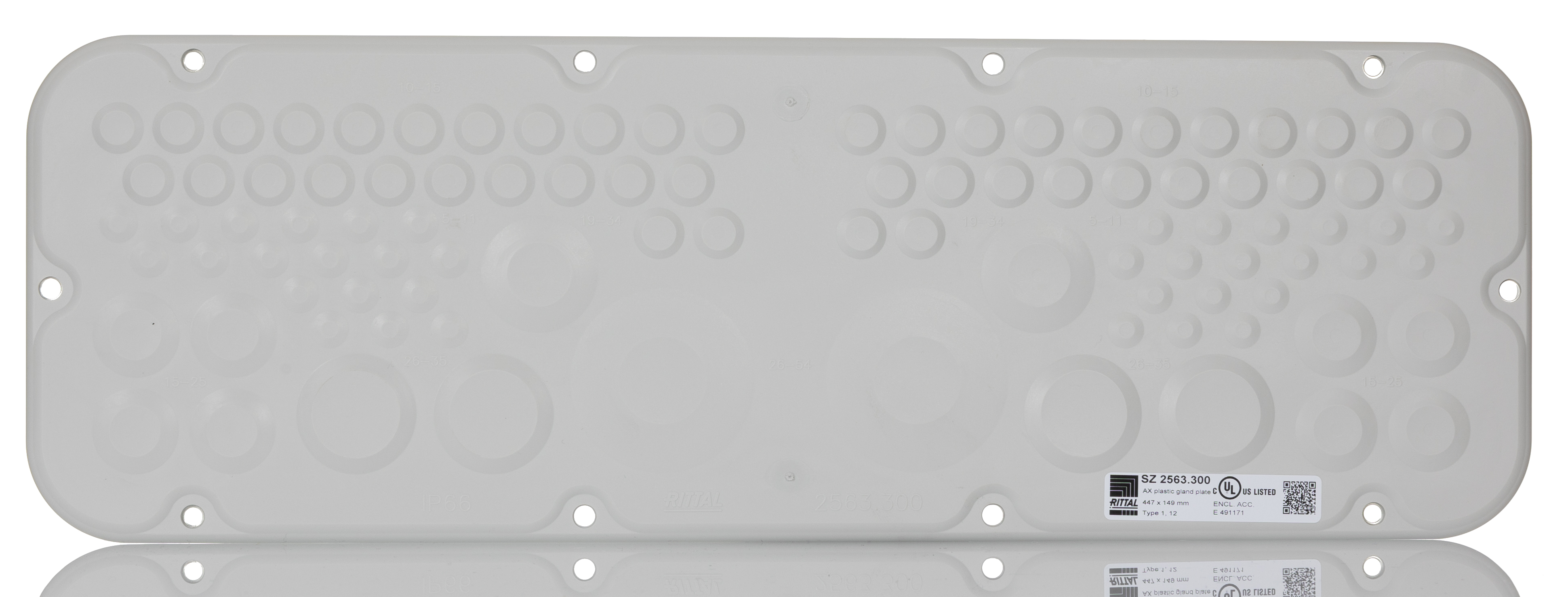 Rittal Plastic Grey Gland Plate, 447mm W, 149 mm L for Use with AX
