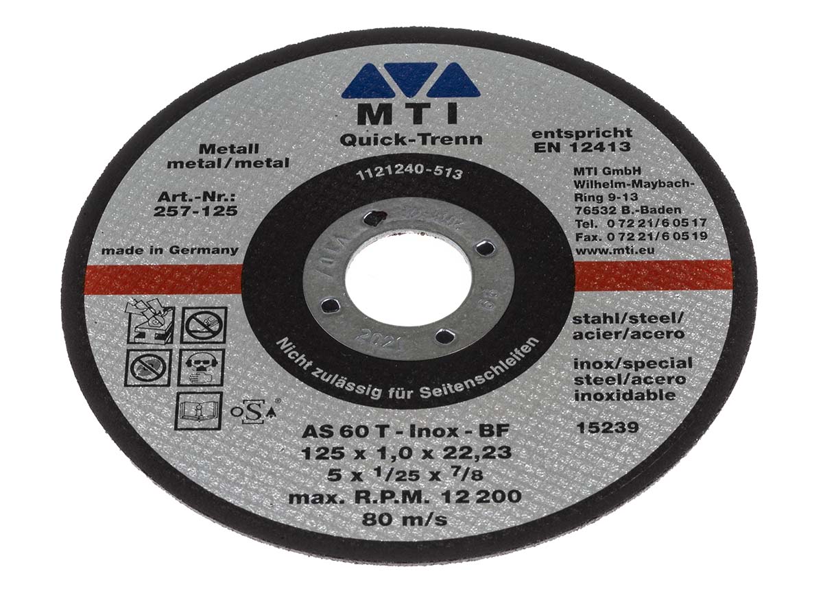 MTI Diamond Abrasive Disc Cutting Disc, 125 mm, 1 Grit