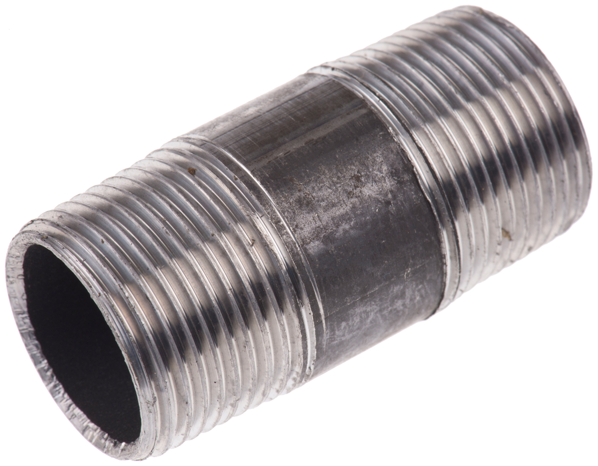 RS PRO Black Malleable Iron Fitting Nipple, Male 3/4 in to Male 3/4 in