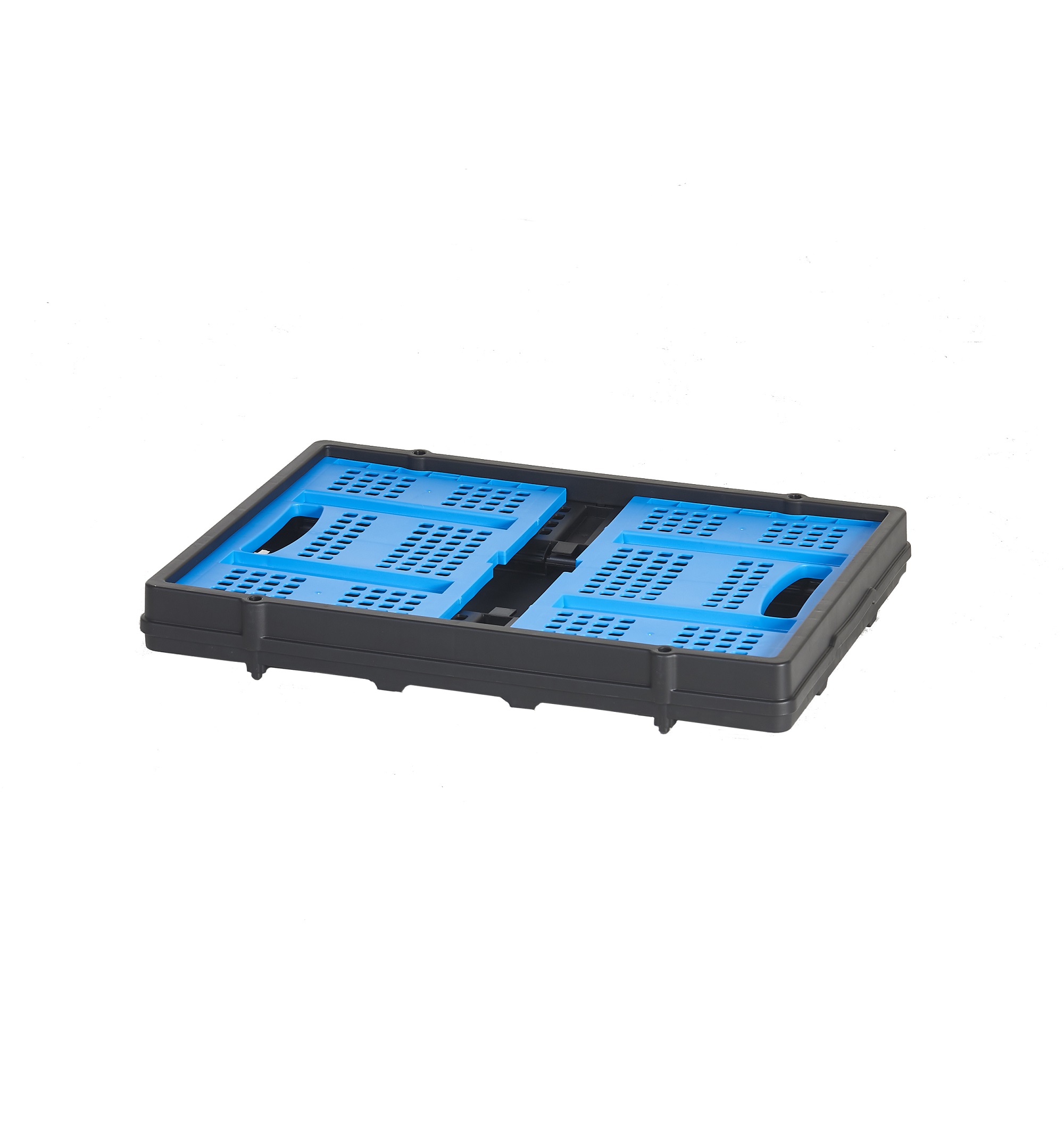 259-5116 RS PRO Blue, Black Plastic Folding Crate, 260 mm x 400mm x 560 mm