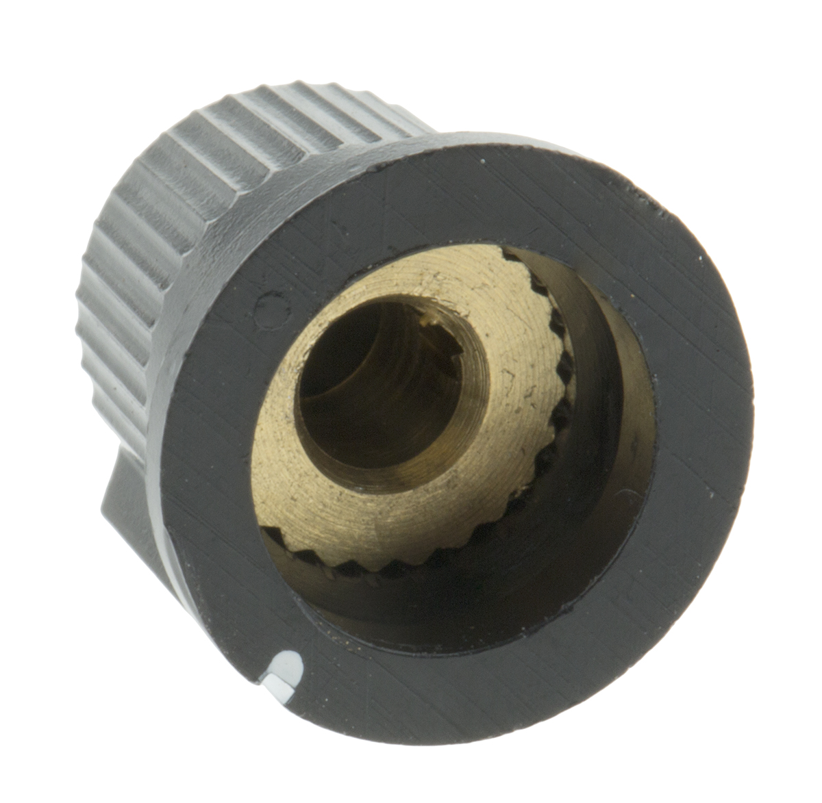 259-6812 RS PRO 11.6 mm Knob Diameter Black Potentiometer Knob for 3.2 mm Shaft Circular
