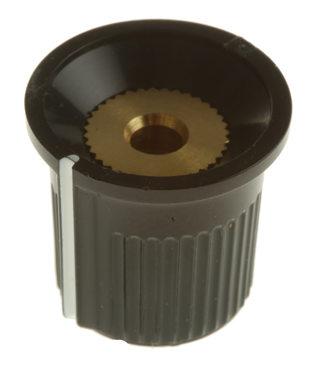 259-6862 RS PRO 16.2 mm Knob Diameter Red, Black Potentiometer Knob for 3.18 mm Shaft Circular