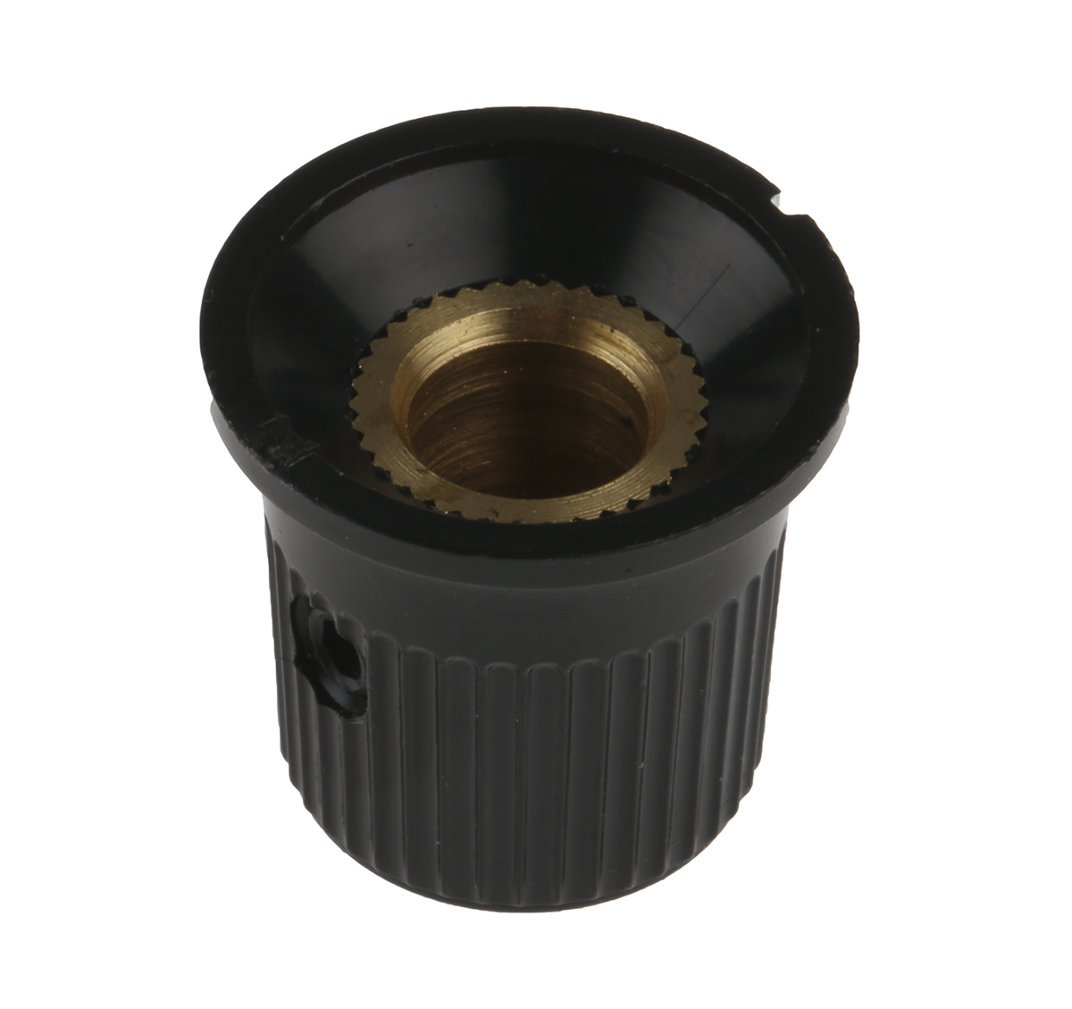 259-6929 RS PRO 16.2 mm Knob Diameter Black, Grey Potentiometer Knob for 6 mm Shaft Circular