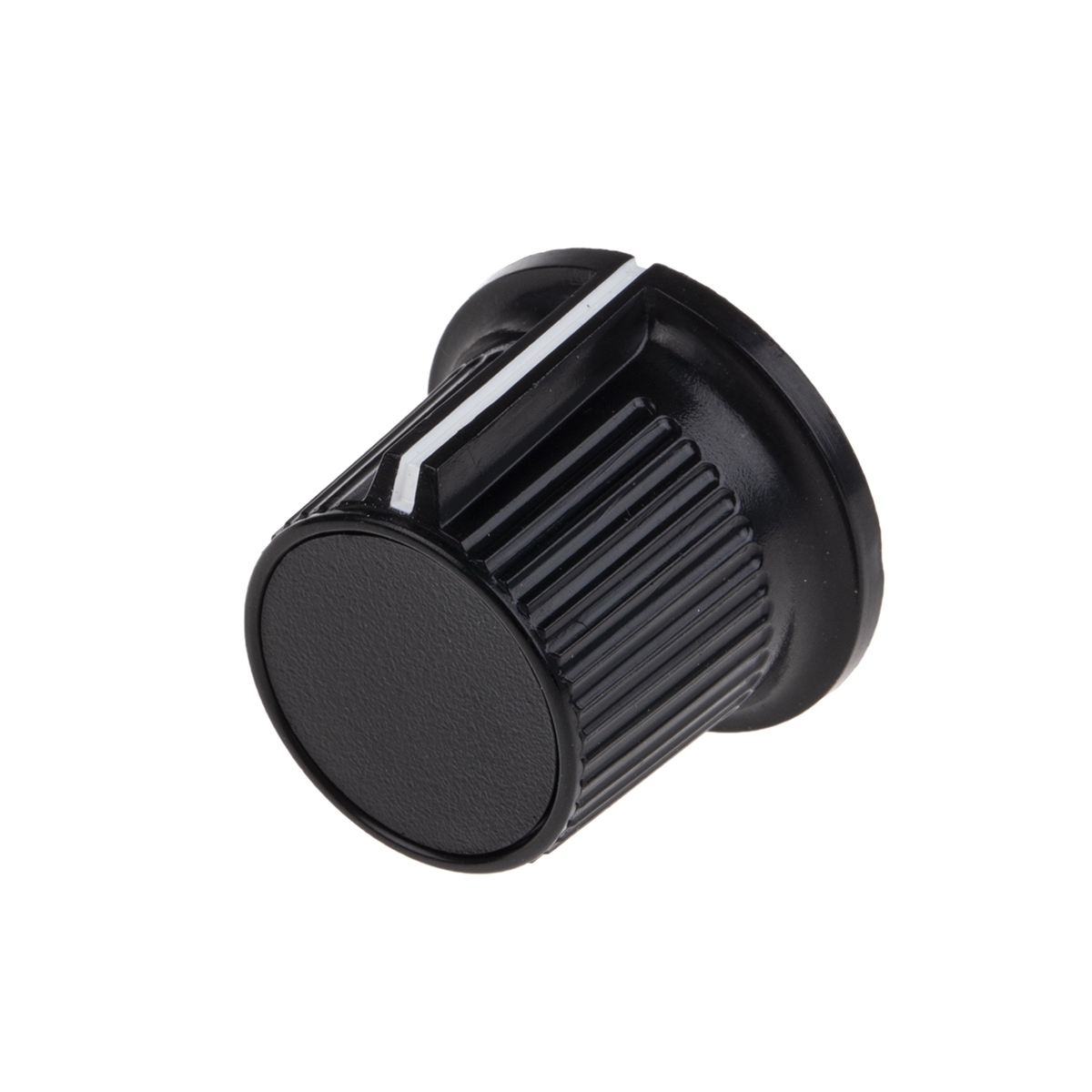RS PRO 21 mm Knob Diameter Black Potentiometer Knob for 6.35 mm Shaft Circular