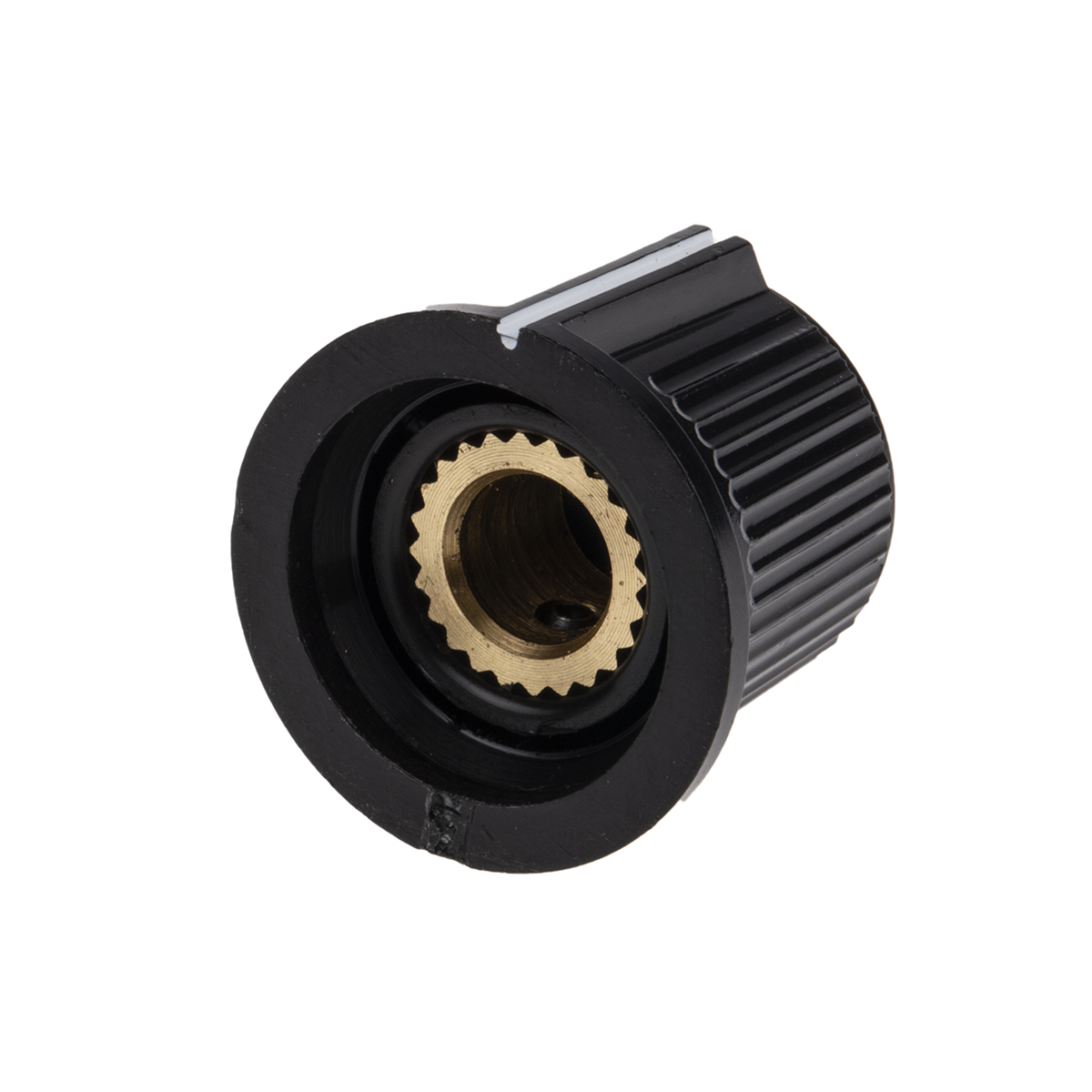 259-6979 RS PRO 21 mm Knob Diameter Black Potentiometer Knob for 6.35 mm Shaft Circular