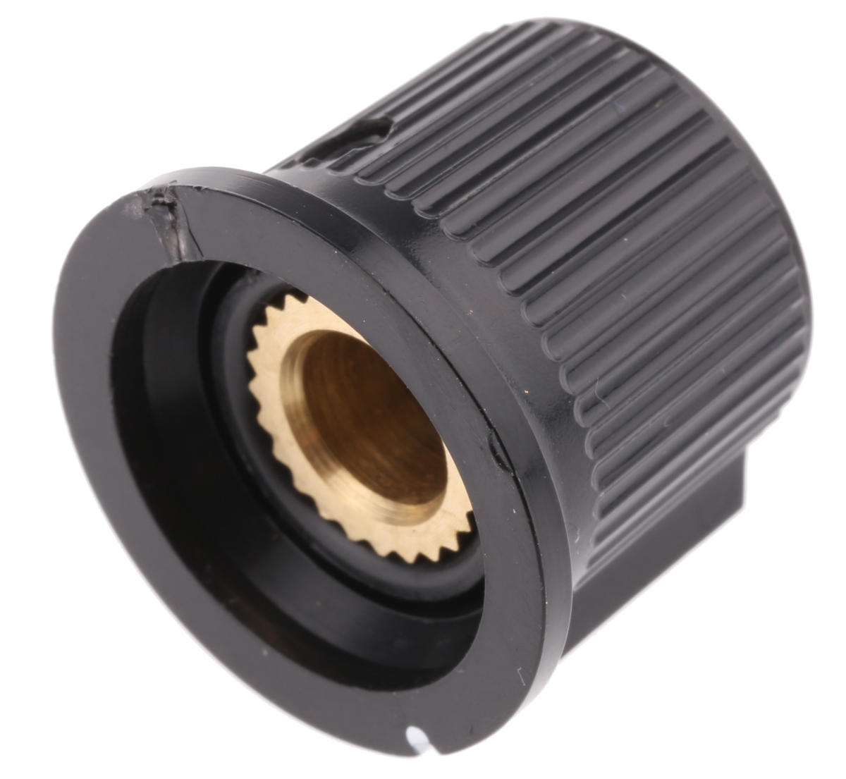 RS PRO 11.6 mm Knob Diameter Black, Red Potentiometer Knob for 6.35 mm Shaft Circular