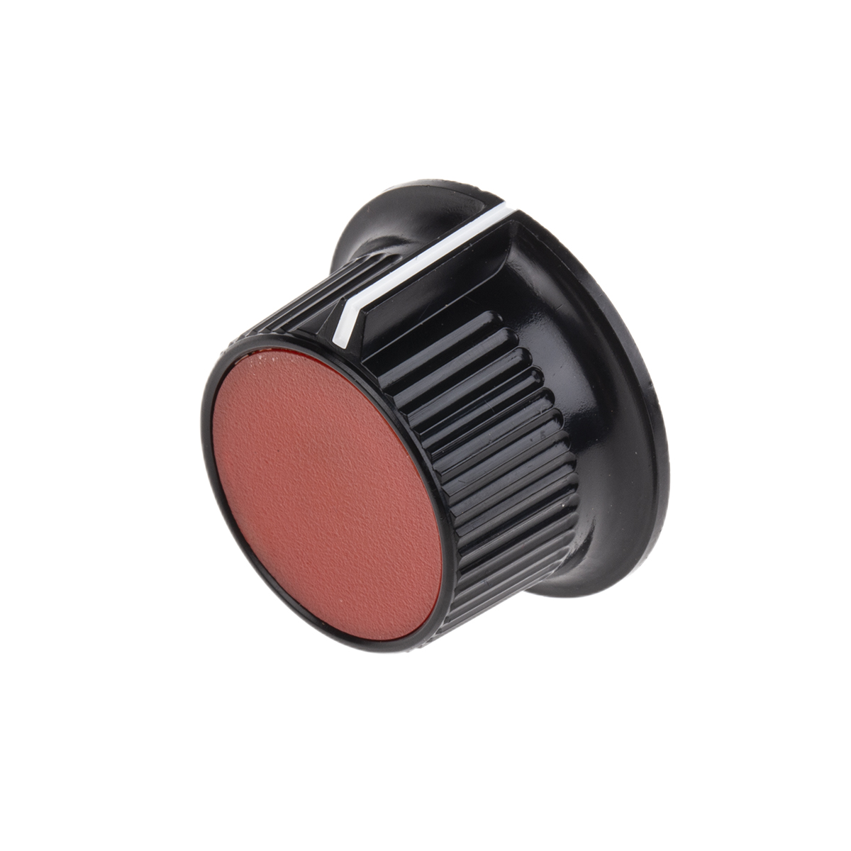 RS PRO 28 mm Knob Diameter Red, Black Potentiometer Knob for 6.35 mm Shaft Circular