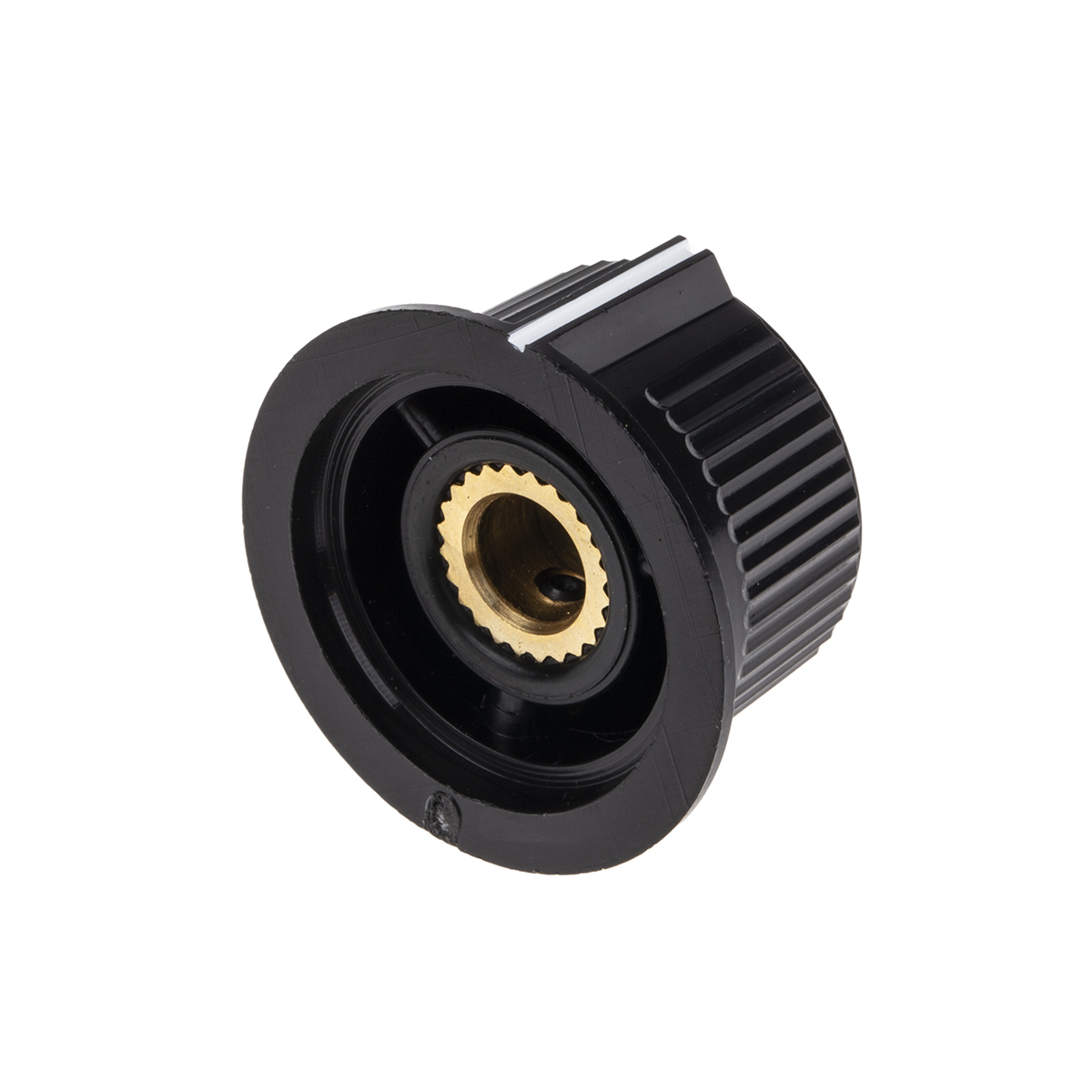 259-6991 RS PRO 28 mm Knob Diameter Red, Black Potentiometer Knob for 6.35 mm Shaft Circular