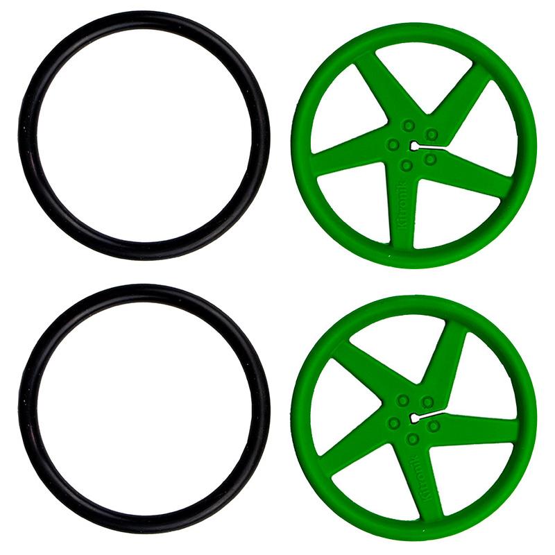 Kitronik 2593-D BBC Micro:bit Add-on Kitronik Pair of 5 Spoke Wheels - Green