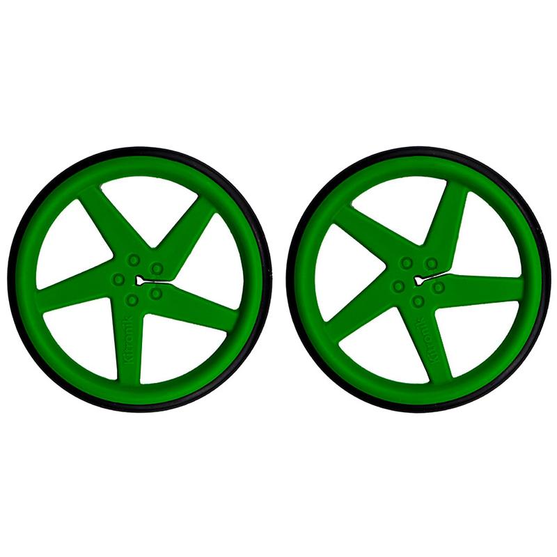 2593-d Kitronik 2593-D BBC Micro:bit Add-on Kitronik Pair of 5 Spoke Wheels - Green