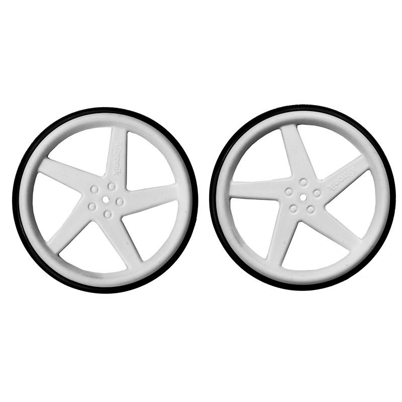 2593-sv Kitronik 2593-SV BBC Micro:bit Add-on Kitronik Pair of 5 Spoke Wheels - White