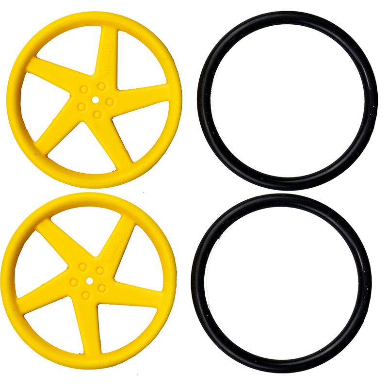 Kitronik 2593-TT Robot Kit Kitronik Pair of 5 Spoke Wheels - Yellow