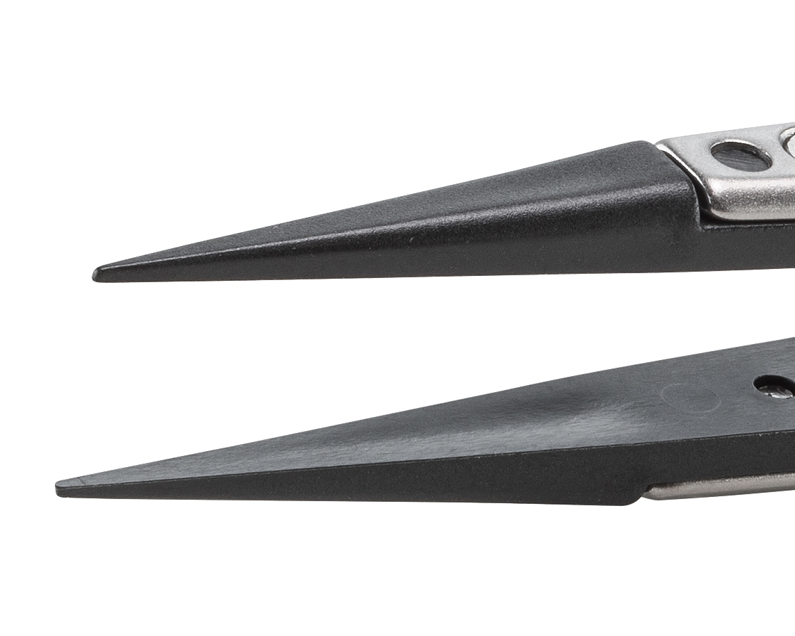 259cprsa1 ideal-tek 130mm Polyetheretherketone, Stainless Steel Pointed, Straight, Fine, Strong ESD Safe Tweezer