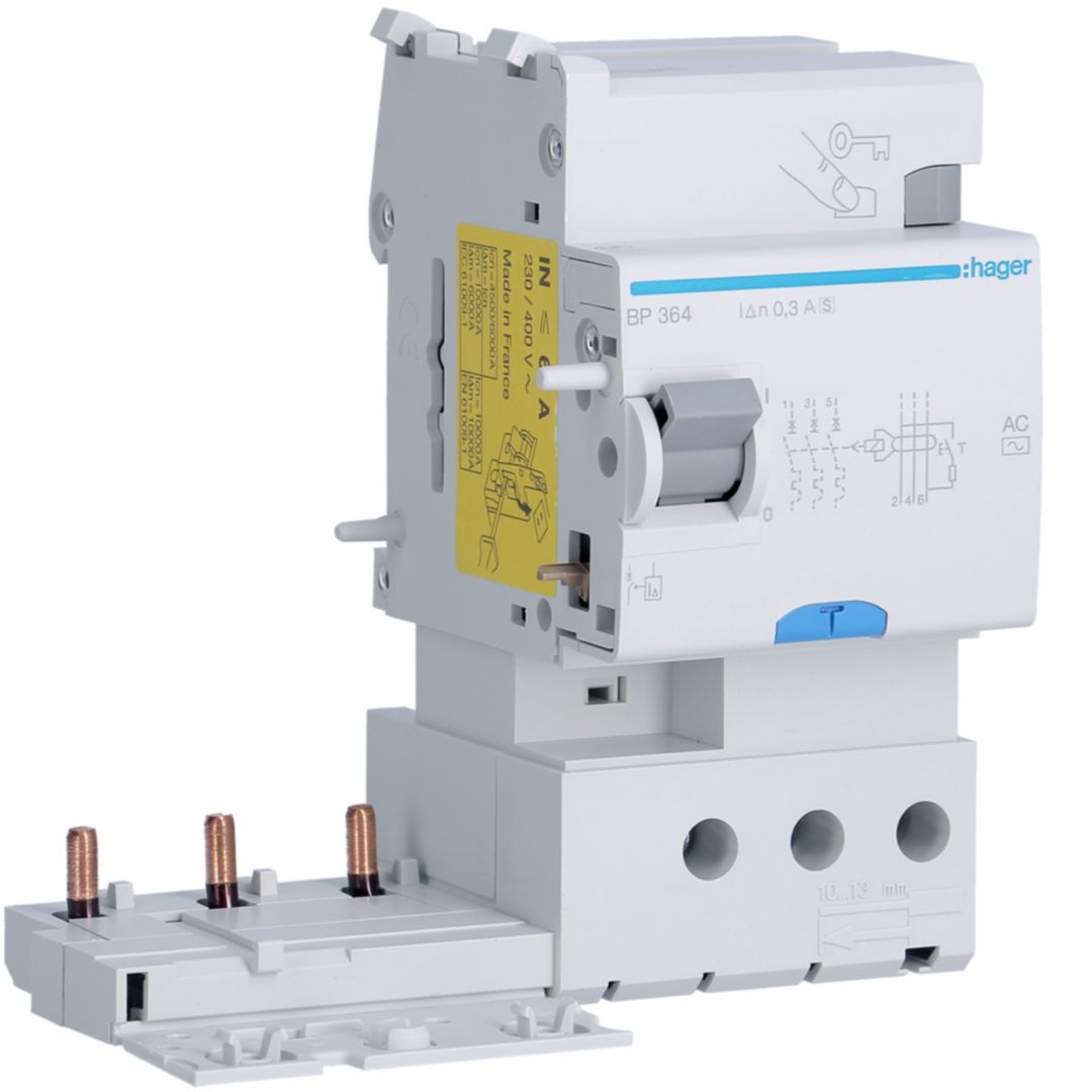 Hager BF RCCB, 63A, 3P Pole, 300mA, Type AC