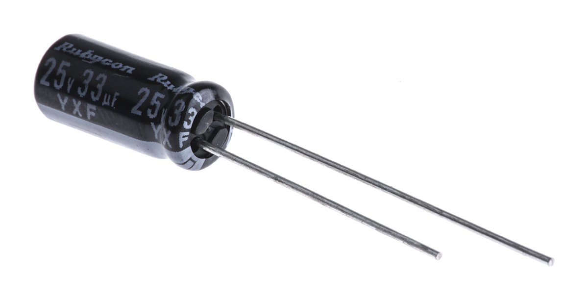Rubycon 33 μF Capacitor 25V dc, Radial, Through Hole - 25YXF33M5X11
