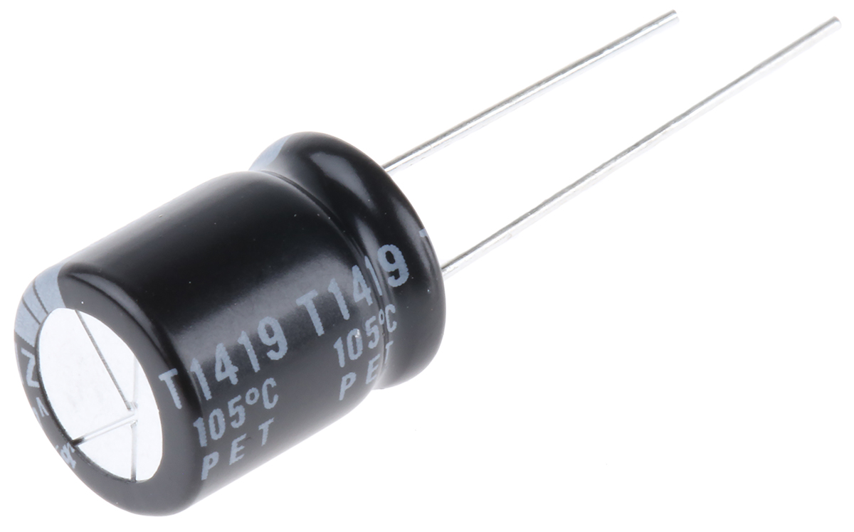 Rubycon 470 μF Capacitor 25V dc, Radial, Through Hole - 25ZLH470MEFC10X12.5