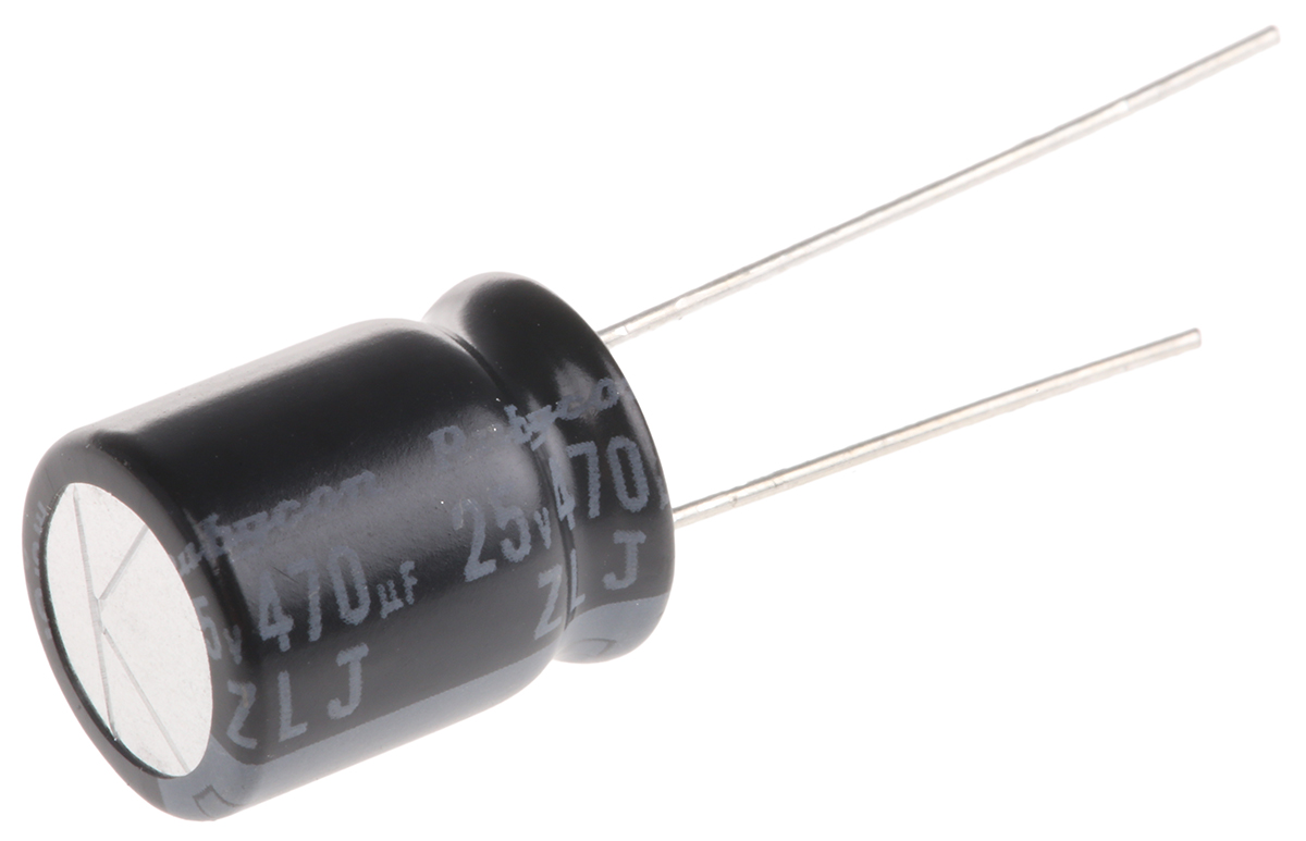Rubycon 470 μF Capacitor 25V dc, Radial, Through Hole PC Pin