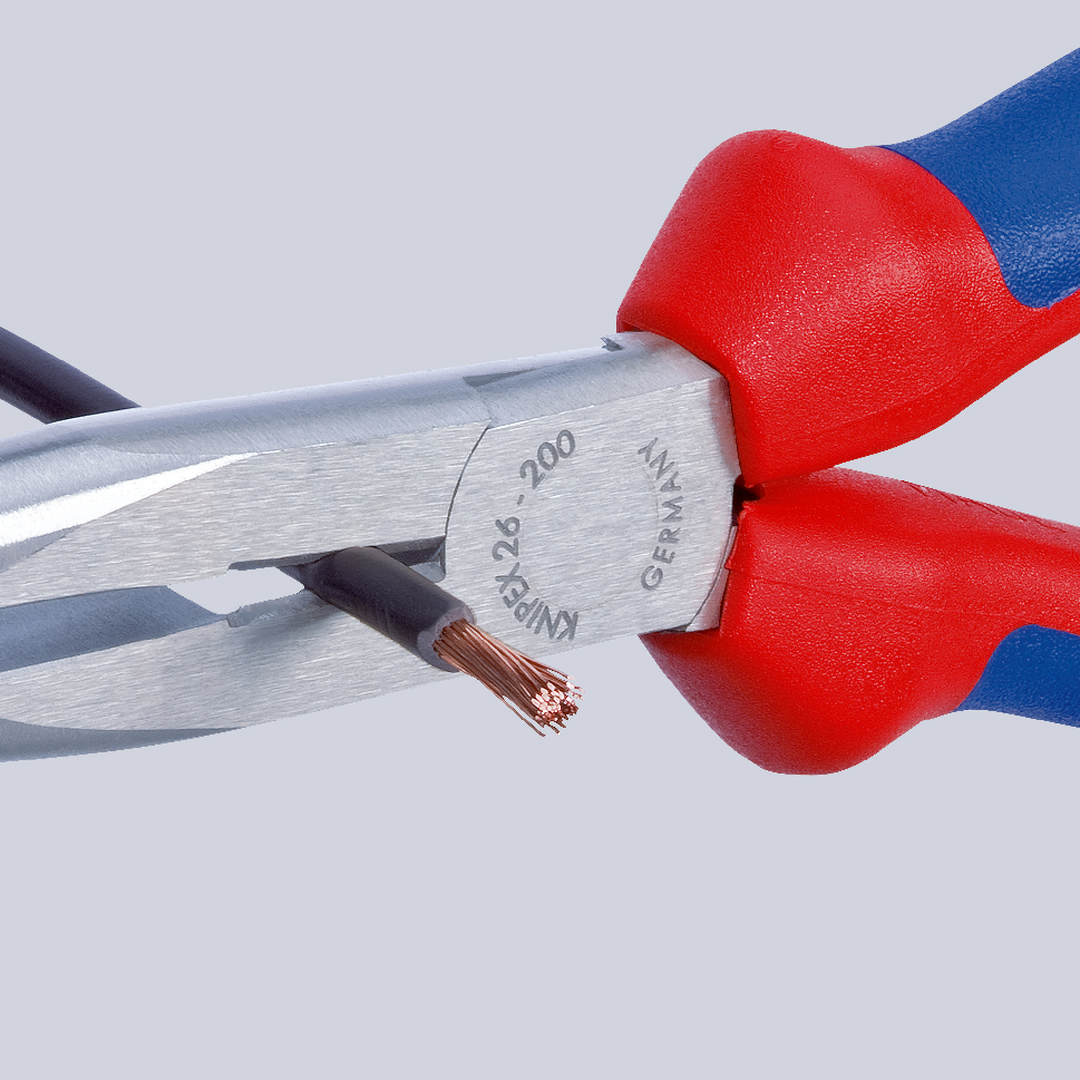 26-11-200 Knipex 1-Piece Long Nose Plier Round, 200mm Overall, 73mm Jaw