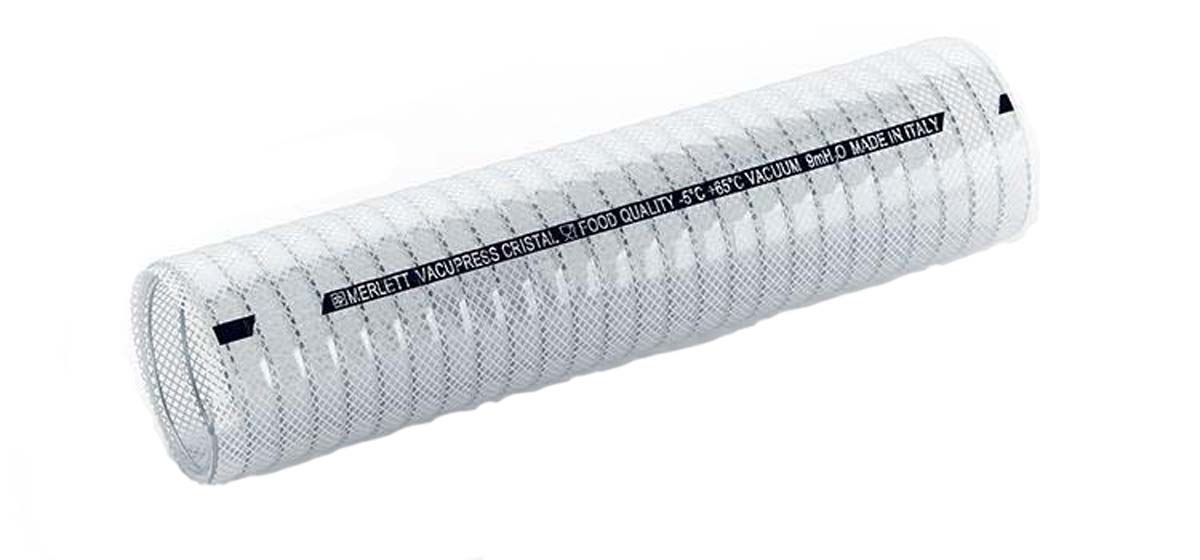 Contitech Vacupress Cristal Polyvinyl Chloride Polyvinyl Chloride, Hose Pipe, 19 mm ID, 28 mm OD, Clear, 5 m