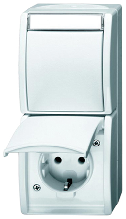 Busch Jaeger - ABB, 2 Way Rocker, 1 Gang, 2601/6/20 EW