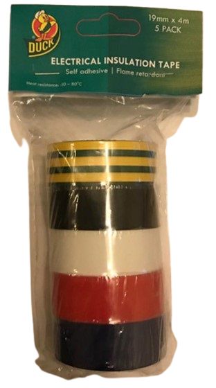 DUCK TAPE Duck Tape Assorted Polyvinyl Chloride Electrical Insulation Tape, 19mm x 4 m