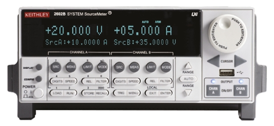 Keithley 2600 Series Source Meter, ±100 mV to ±40 V, 2-Channel, ±100 nA to ±10 A, 80W Output