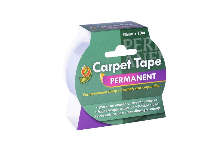 DUCK TAPE Clear Double Sided Adhesive Square, 0.11 mm Thick, Polyester Backing, 50mm x 10 m