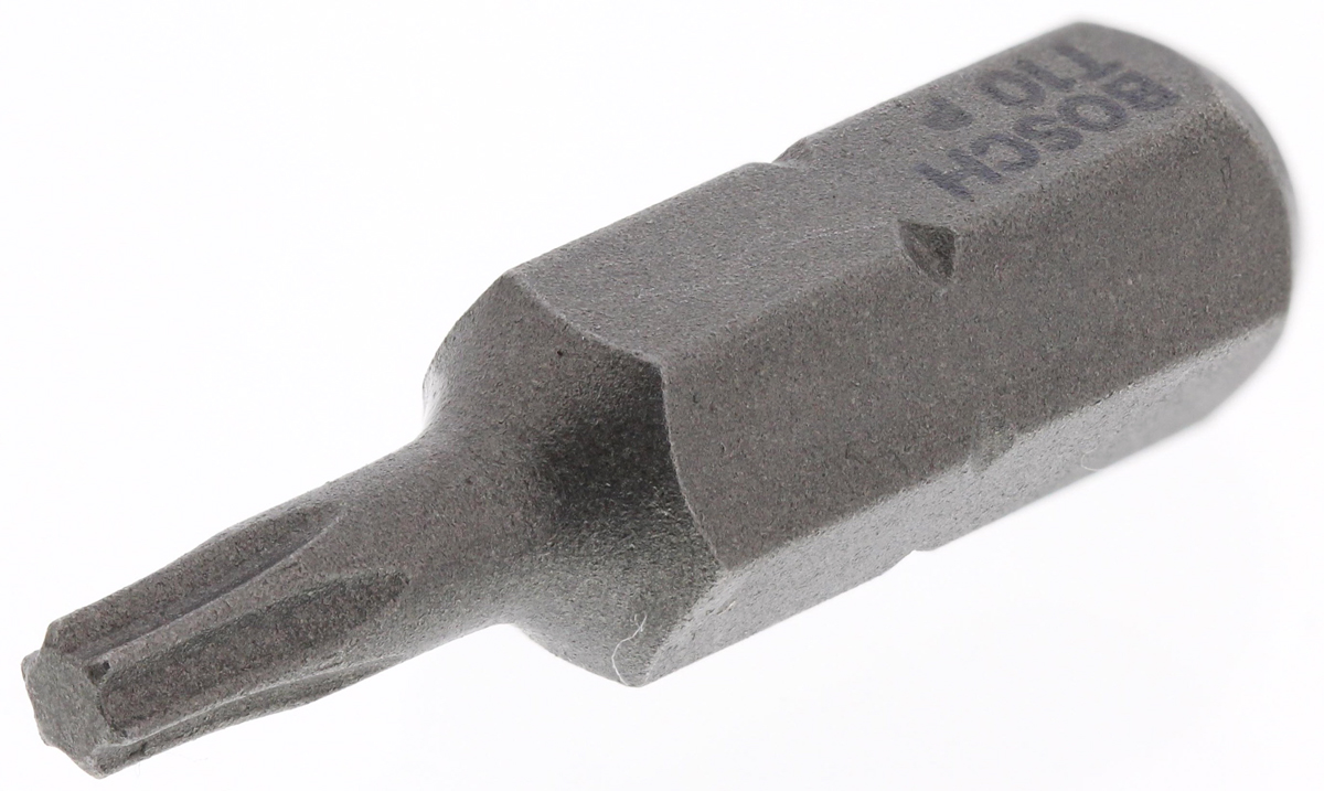 Bosch Screwdriver Bit, 1/4 in Tip, T10 Tip, Hex Drive, 25 mm Overall 1-Piece