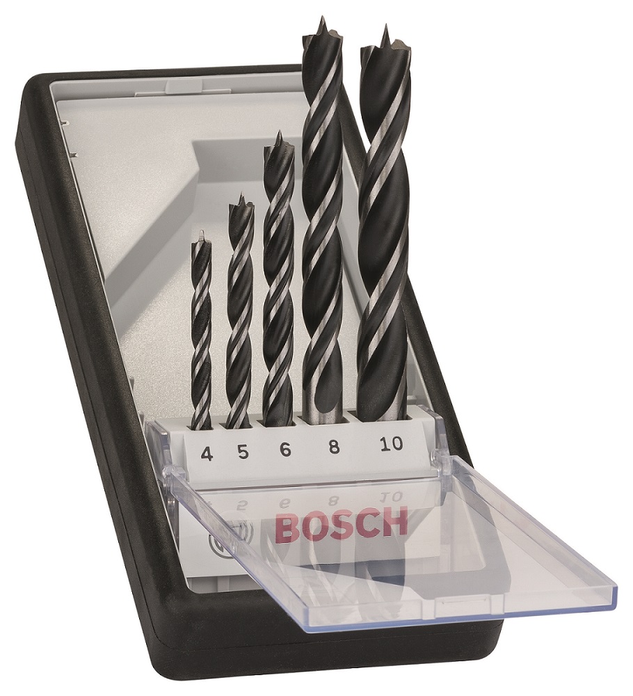 Bosch 5-Piece Twist Set for Wood, 10 mm Max, 4 mm Min