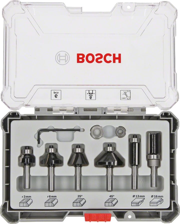 2607017470 Bosch 6 piece Router Bit Set